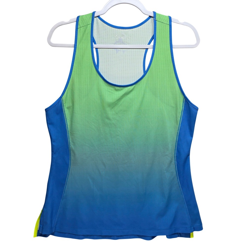 Loco Skailz Tank Top Womens XL Racerback Performance Ombre Green Run Workout